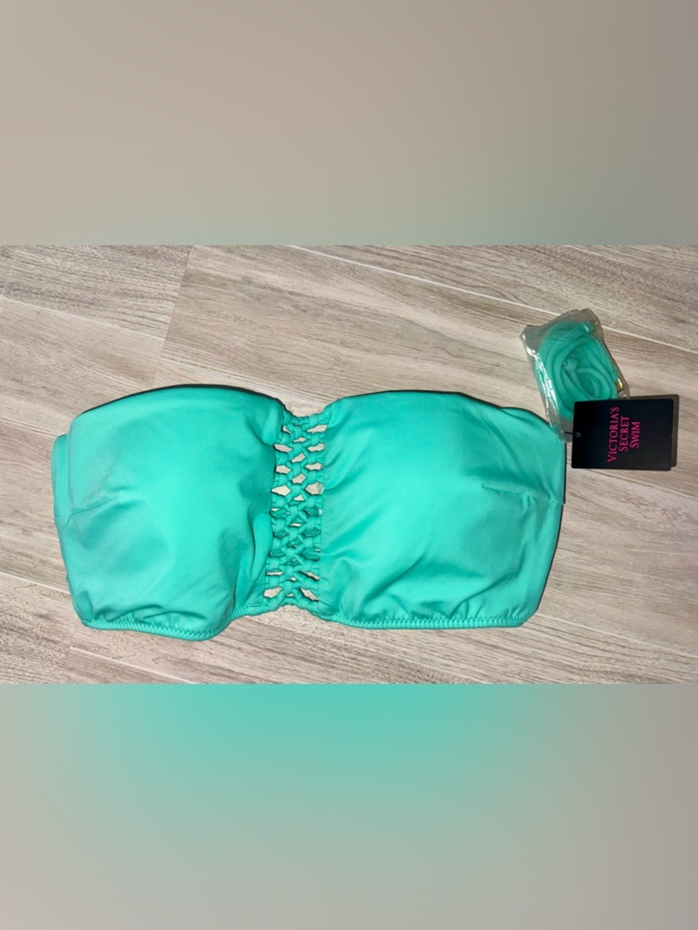 Victoria's Secret Mint Green Bandeau Lace-Up Bikini + FREE addition top! - Picture 12 of 16